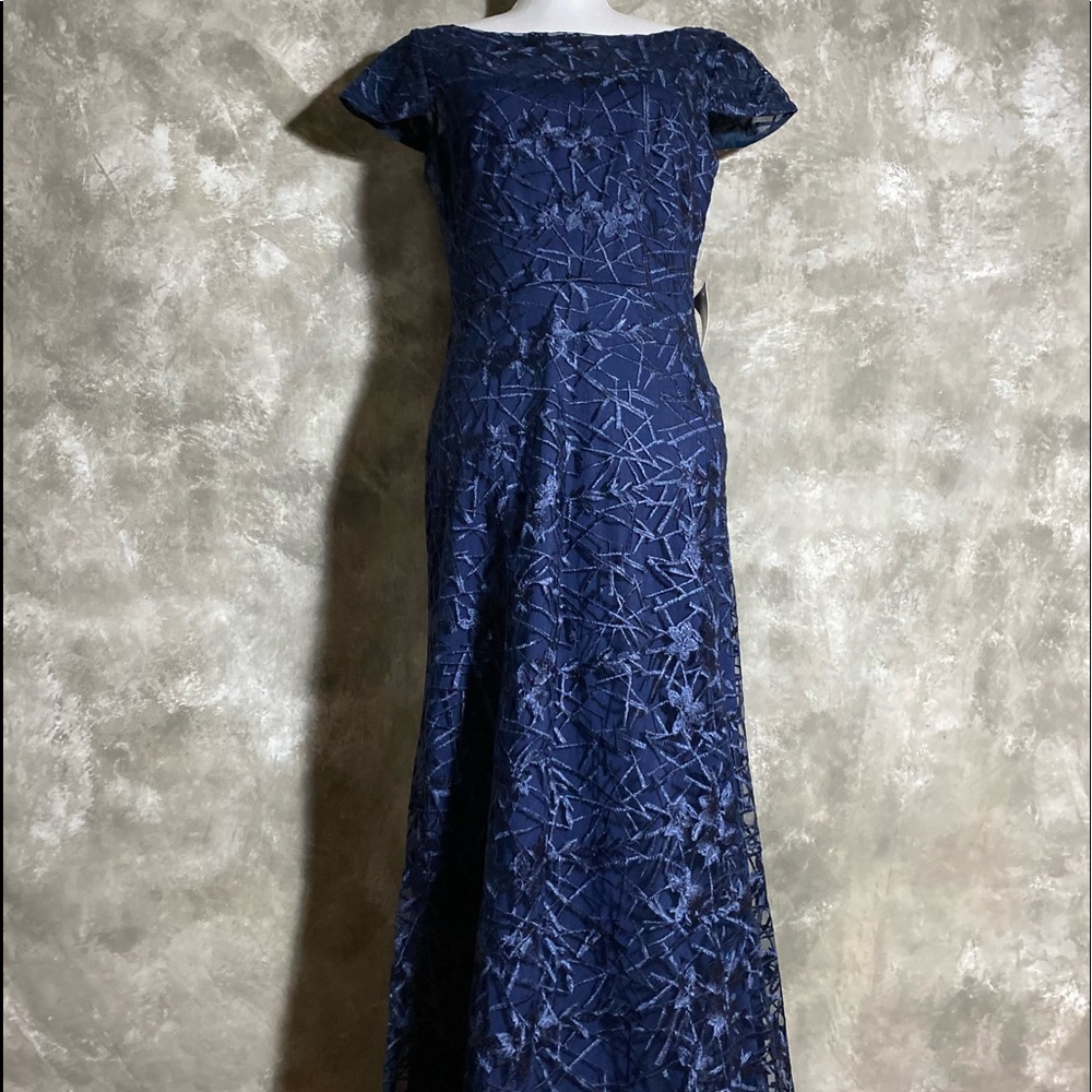 Nwt Js Collections Womens Navy Laceevening Dress … - image 1